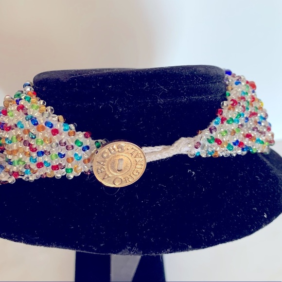 Bead Necklace Iridescent Glass Multi Colors - Picture 3 of 3